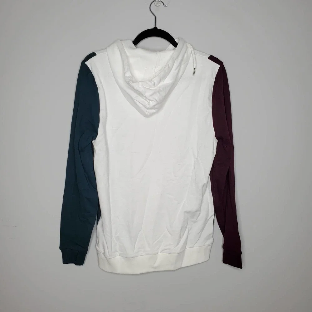 ASOS White Black Colorblock Long Sleeve Pullover Hoodie Sz XS - Picture 5 of 5